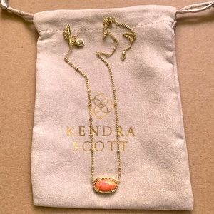 Kendra Scott Elisa necklace with satellite chain and coral opal stone